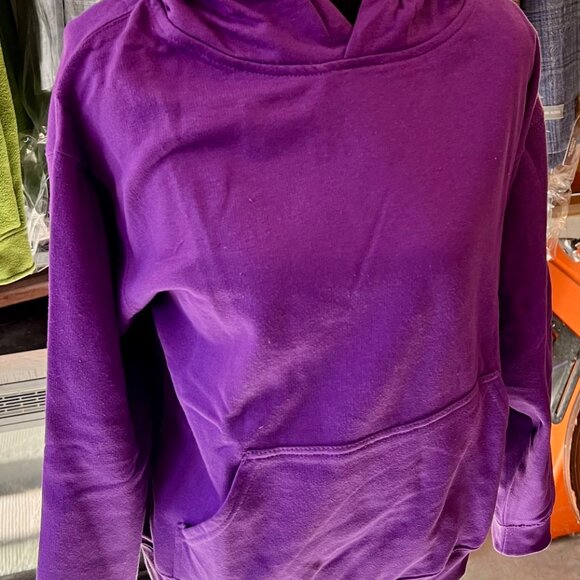 Marky G Apparel Purple Kangaroo Pockets Cotton/Poly Hoodie Size Youth Large NWT - Picture 3 of 4